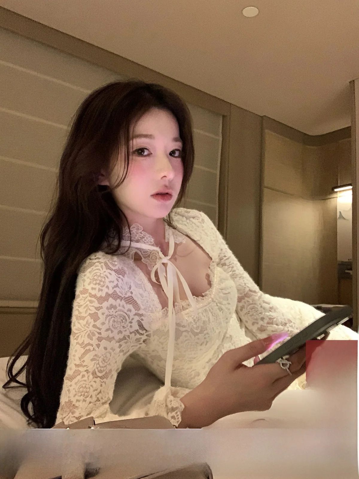 

Женская приталенная блузка YOLI с длинным рукавом и кружевом, цвета чайной розы, с поясом, весенняя, повседневная, из полиэстера, для молодых девушек