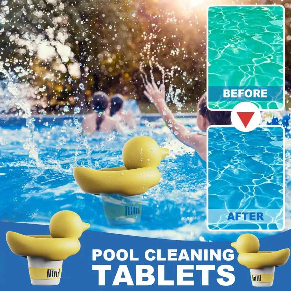 Tablet Dispenser for Pool Swimming Pool Accessories Swimming Pool Duck Shape Tablet Dispenser Effervescent Tablet for Easy