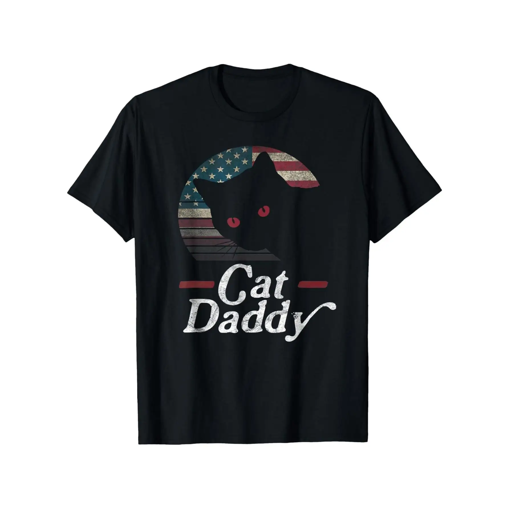

Funny "Cat Daddy" T-Shirt, American Flag Cat Graphic Tee, Men's Patriotic Cat Lover Top, Humorous Father's Day Gift