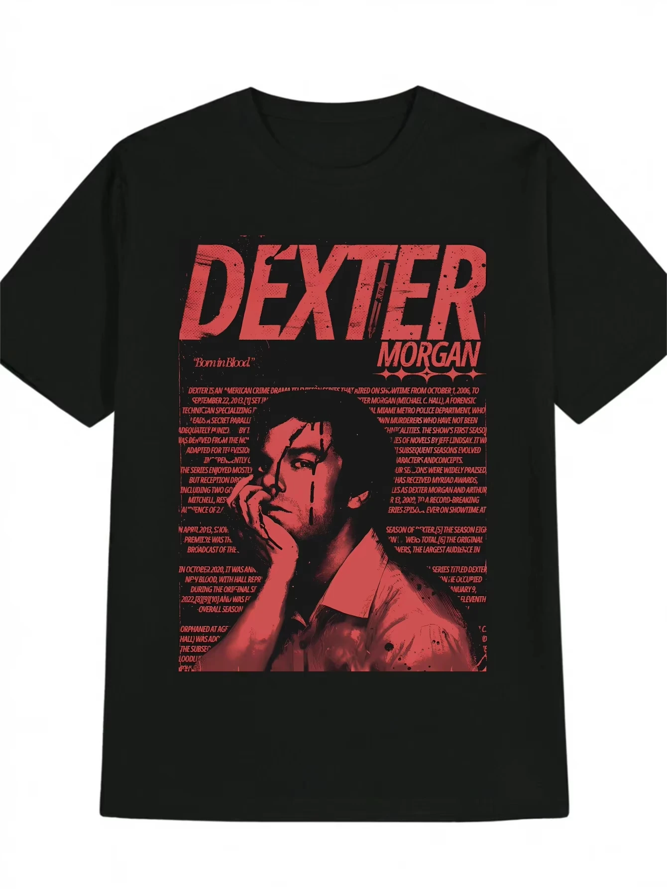Dexter Morgan Born in Blood Retro Biography T-Shirt Cotton Graphic Tee Men Women Summer Streetwear