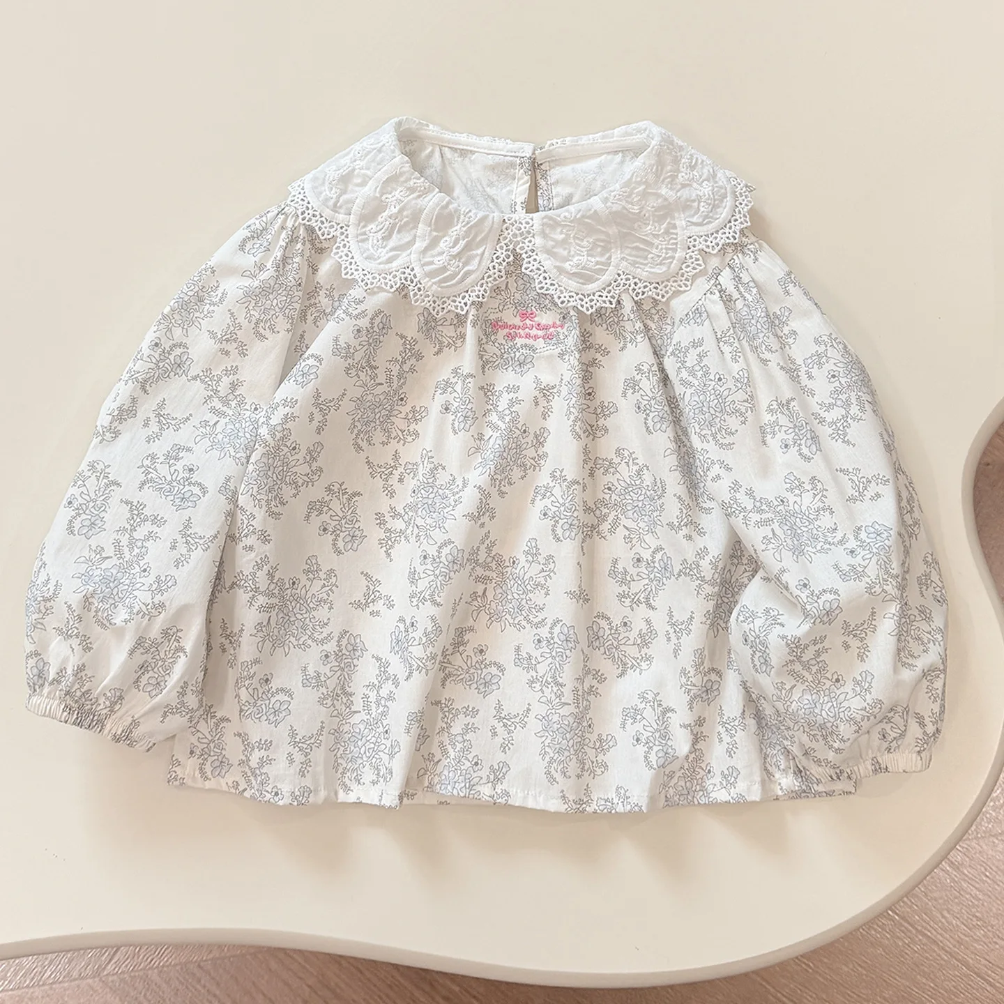 Girls Shirt 2026 Spring and Autumn New Children's Clothing Korean Style Girl Baby Foreign Style Embroidery Flower Shirt