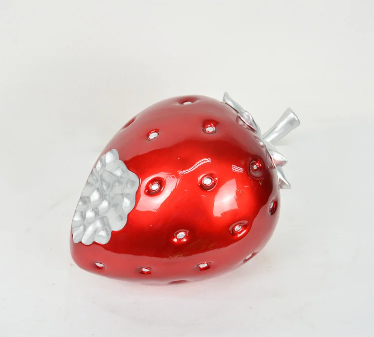 *flo Garden Modern Sculpture Decor Fruit Juicy Strawberry Statue Figurine Home Gifts Table Centerpiece Crafts  Home Arts Red