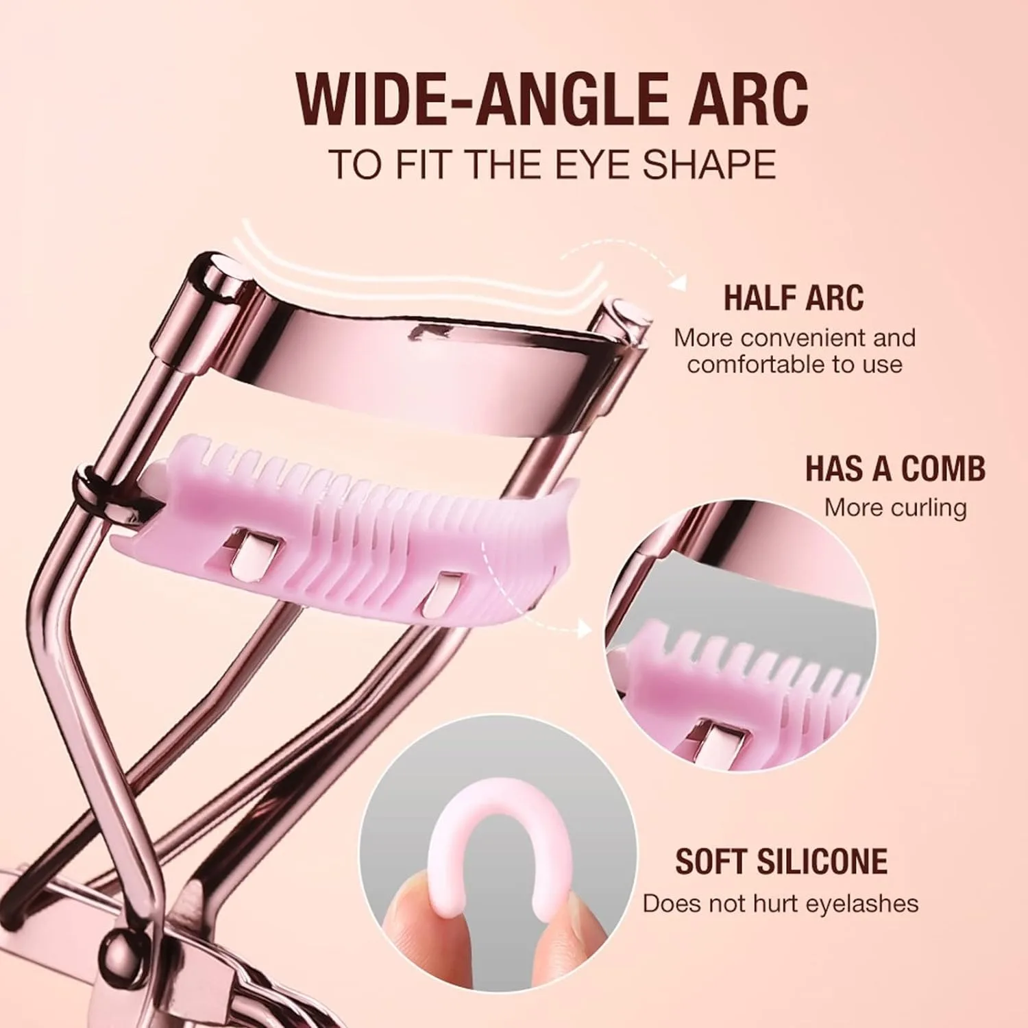 Professional Rose Gold Eyelash Curler Eyelash Makeup Tools Women\'s Cosmetics Accessories Quick Styling Compact And Portable