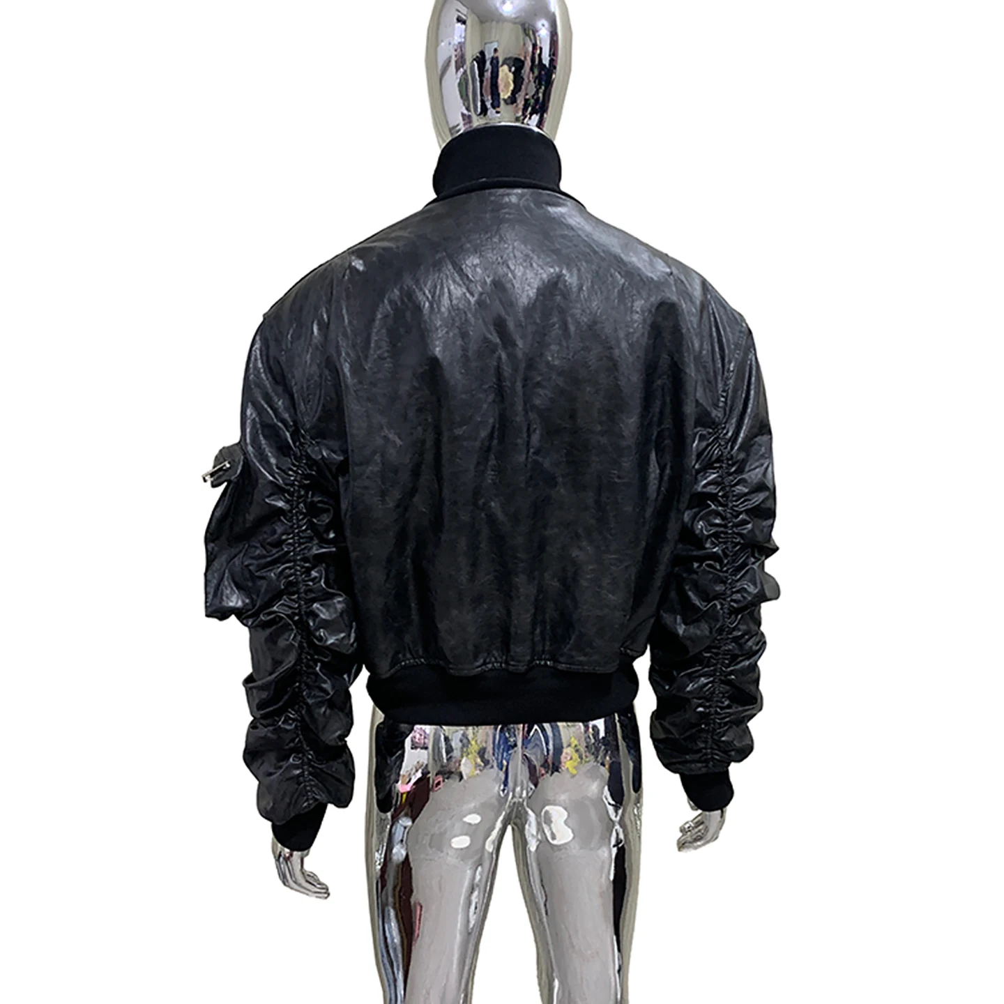 American Style PU Leather Jacket Men's Casual Loose Spring Vintage Stand Collar Men's High-End Feeling Cool And Handsome