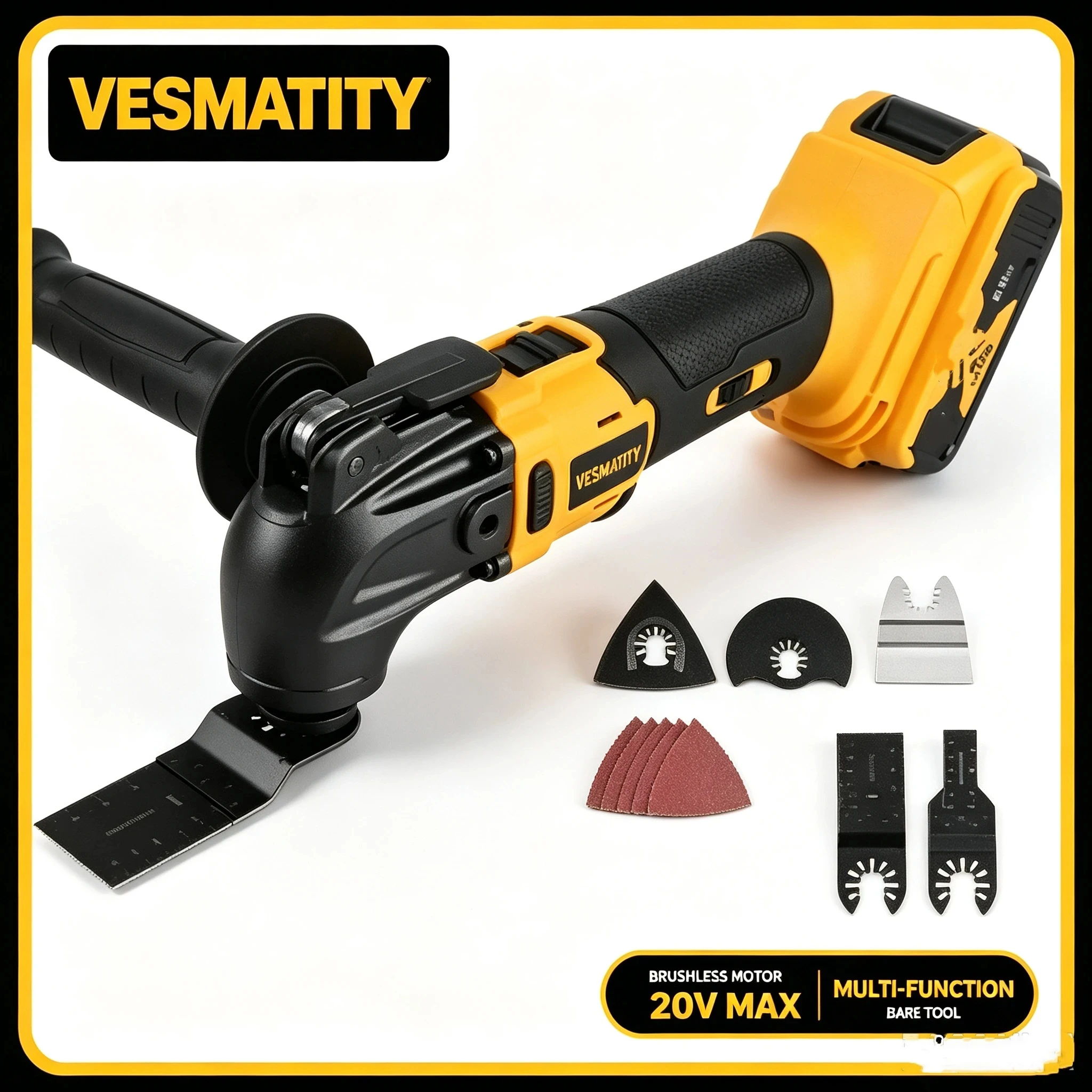 20V MAX Brushless Cordless Oscillating Multi-Tool LED Quick Release Sanding Scraping Cutting for 18V Battery Tool Only