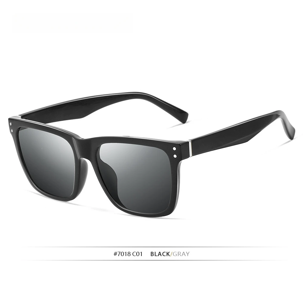 YIMARUILI Fashion Square Polarized Sunglasses for Men and Women UV400 TR90 Trendy Colorful Driving Photochromic Sunglasses 7018