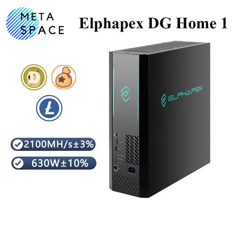 Nouveau Elphapex DG Home 1 Doge Miner 2100MH/S 630W Litecoin Dogecoin Miner 2.1G LTC + chien + cloches Miner DGHOME1 LTC Miner à faible bruit