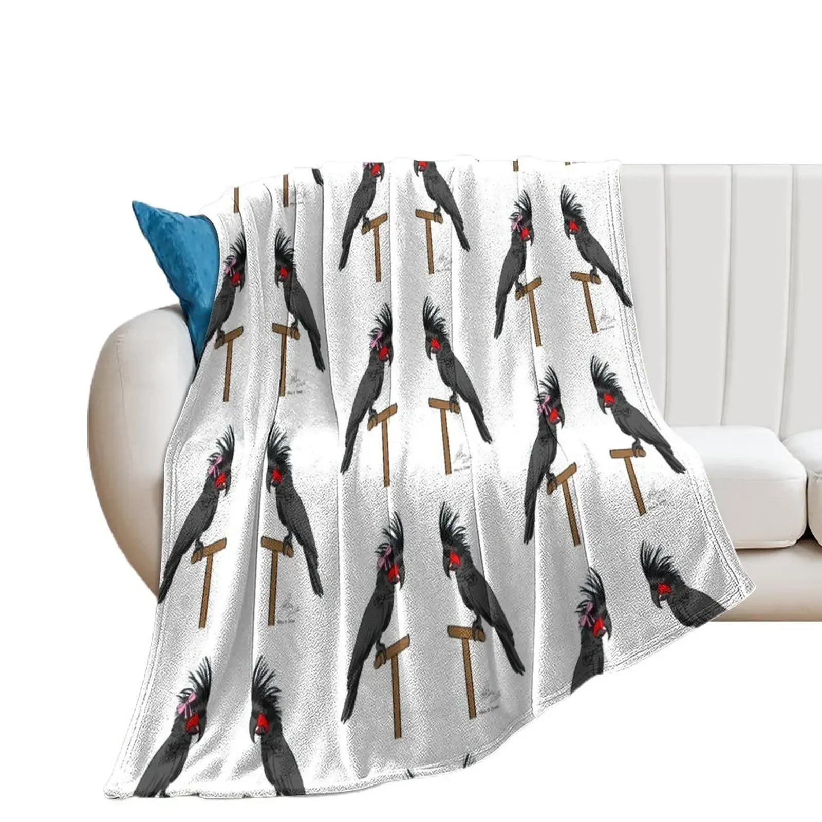 

Crazy Bird Lady with Palm Cockatoos Throw Blanket Hair Winter beds Soft Plaid Multi-Purpose Blankets