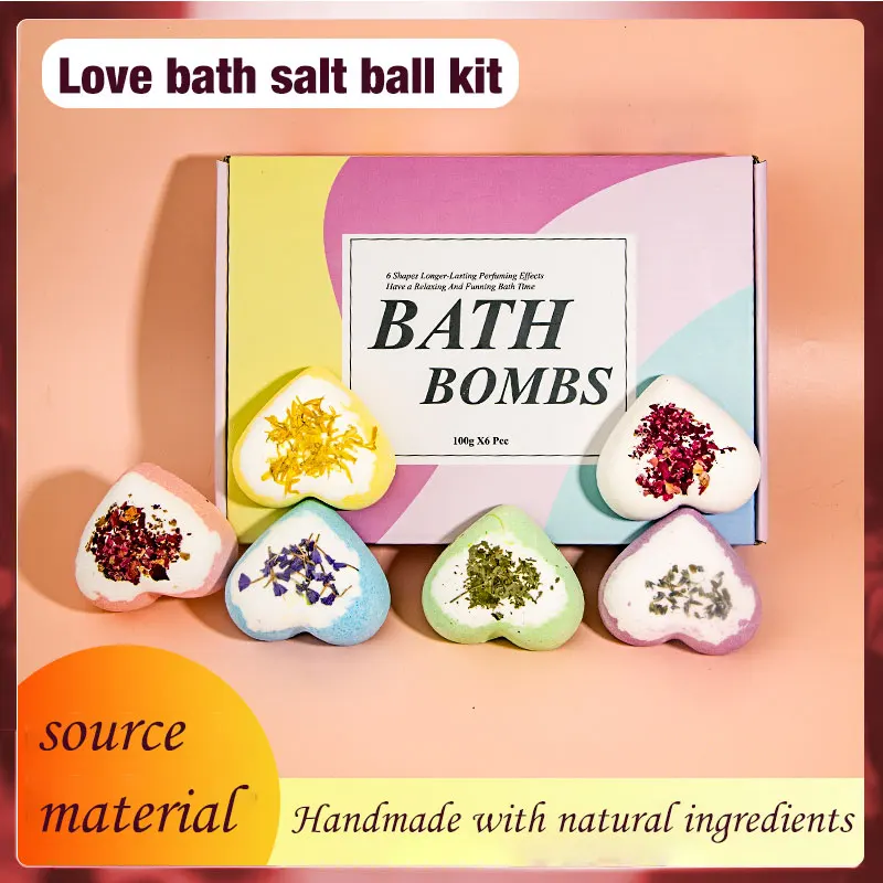 Couple Milk Rose Bath Balls Set Box Aroma Essential Oil Bath Salt Balls Full Body Bath Popping Salt Love Model