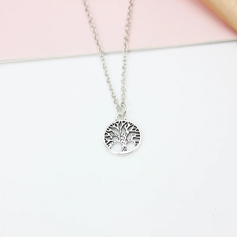 Kpop Vintage Harajuku Goth Metal Tree of Life Neck Chains Choker Necklace For Women Silver Color Aesthetic Accessories Jewelry image 6