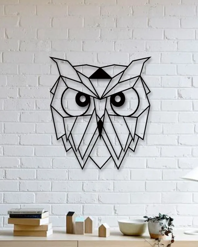 

Designed Geometric Shaped Owl Wall Decorative Metal Wall Art Black Wall Décor,Living Room, Bedroom, Kitchen, bathroom Interior