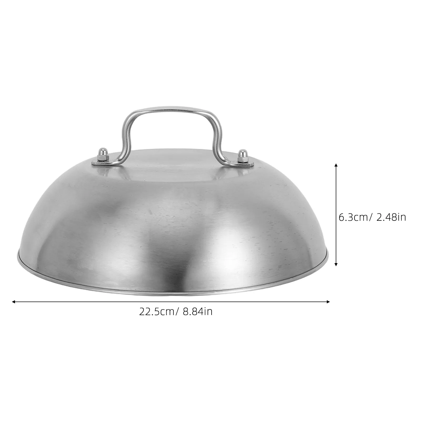 9 Inch Stainless Steel Griddle Lid Cheese Melting Basting Cover for BBQ Burgers Steak Roasting Pan