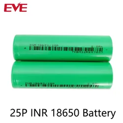 High quality EVE 25P 18650 Battery 2500mAh 30A 3.6V High-power Rechargeable Lithium-ion Battery For Flashlight Battery Pack