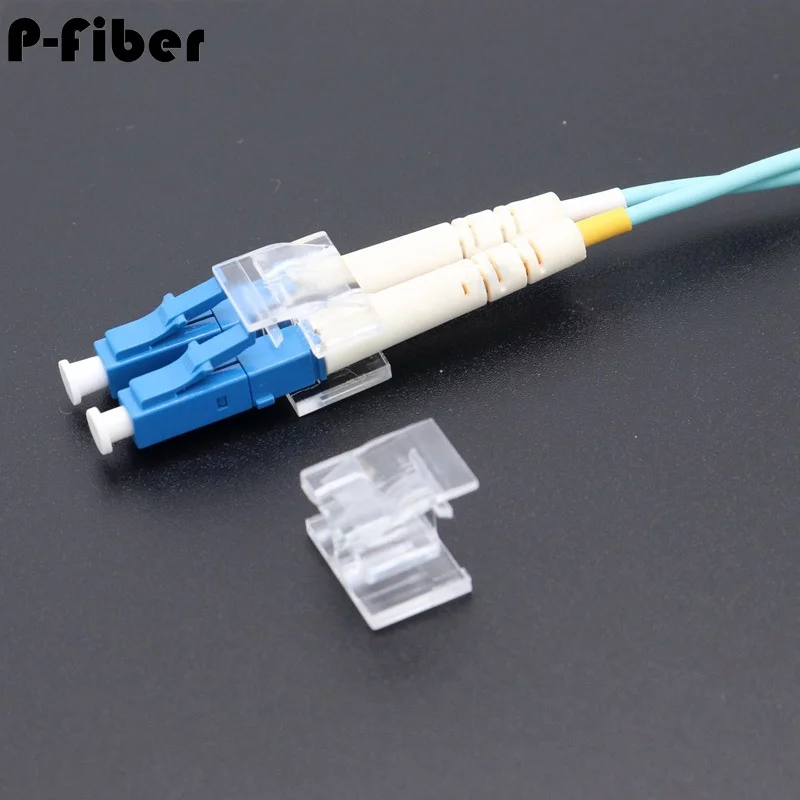 LC duplex clip 50pcs for optical fiber connector LCAPC SM MM blue gray transparent part FTTH jumper kits