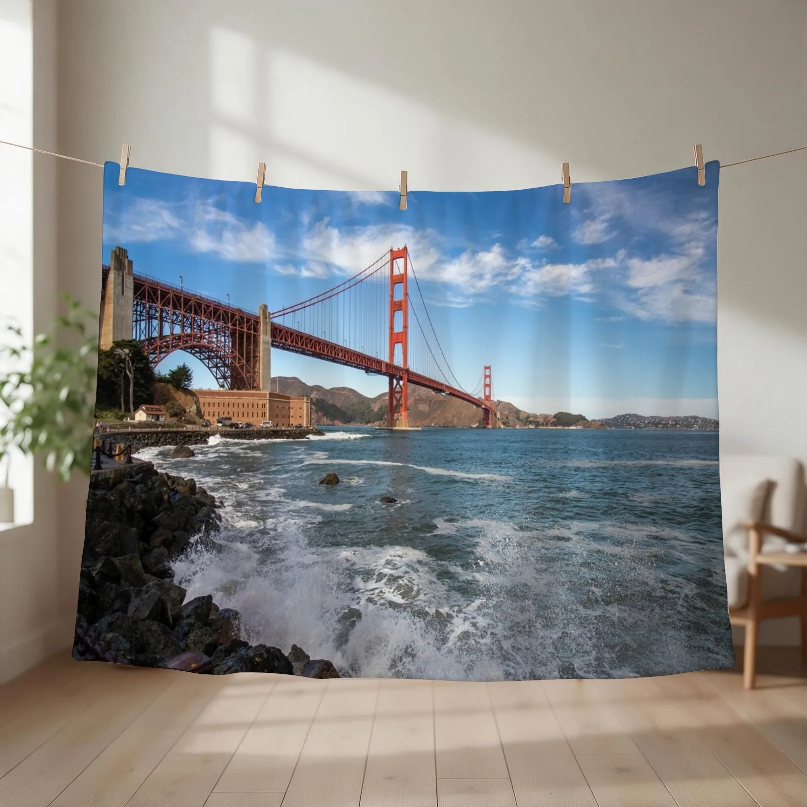Golden Gate - San Francisco Throw Blanket couch cozy soft plush fuzzy picnic outdoor blanket