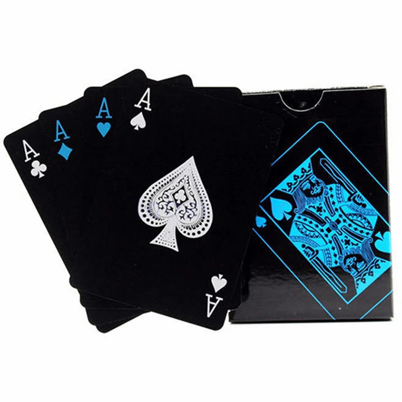 Black Green Blue poker playing cards board games PVC child kids toys Waterproof Children toy White deck card game set collect