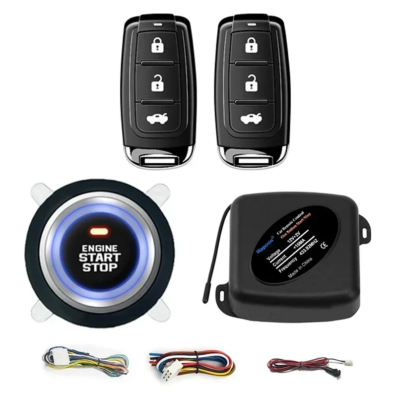 HIPPCRON Auto Schlüsselloser Zugang Motorstart Fernbedienung Alarmsystem Druckknopf-Start-Stopp Universell Sicher – Detail 11