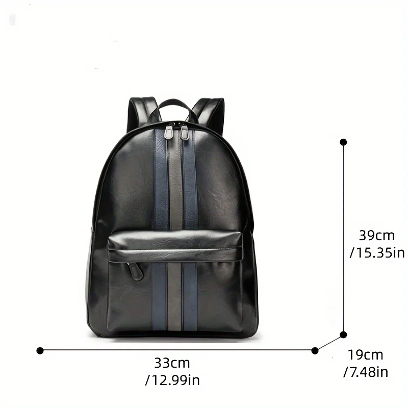 New Design Fashion Men Backpack PU Leather Laptop Backpack Schoolbag Back Bag Pack Male Travel Bags Large