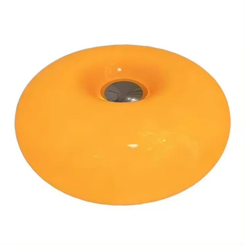 Glass Round LED Touch orange Donut Table Lamp