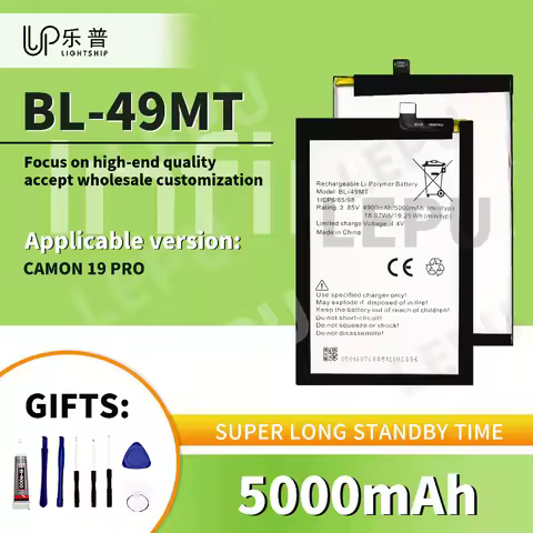 TECNO CAMON 19 PRO Original Battery BL-49MT 5000mAh High Quality Battery with Free Tools TECNO CAMON 19 PRO Replacement Battery