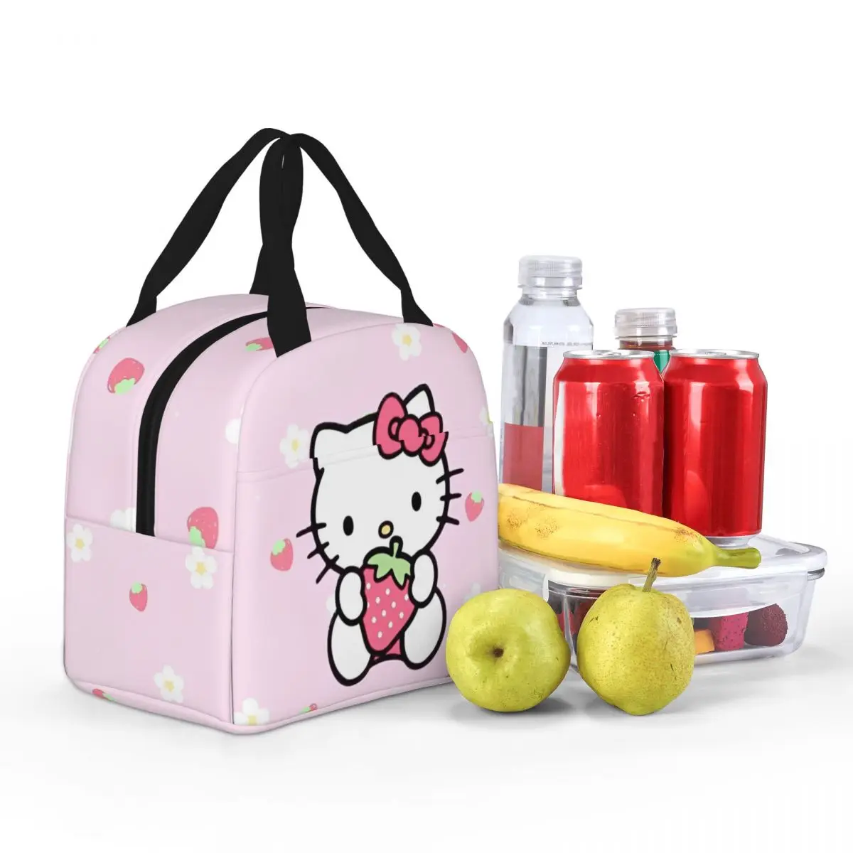 Hello Kitty Love fragole borsa termica per il pranzo borsa termica riutilizzabile a tenuta stagna Tote Lunch Box School Travel Girl Boy