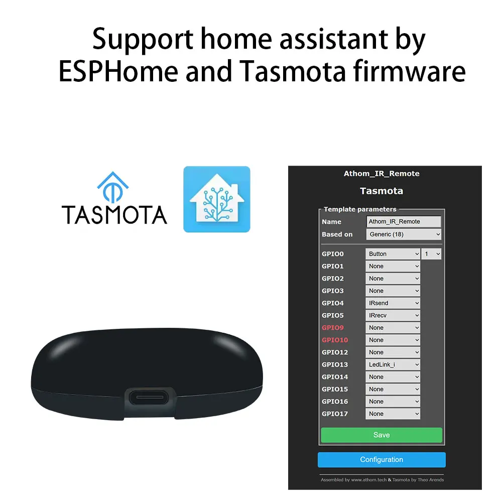Tasmota MQTT IR Remote Controller ESP8285 Works With Home Assistant Program Automation DIY
