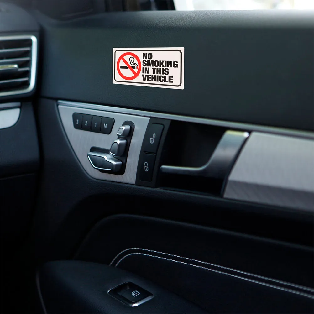 

8Pcs No Smoking Stickers Decals Waterproof Copperplate Adhesive for Car Windows Doors Dashboards Vehicles Public Transport