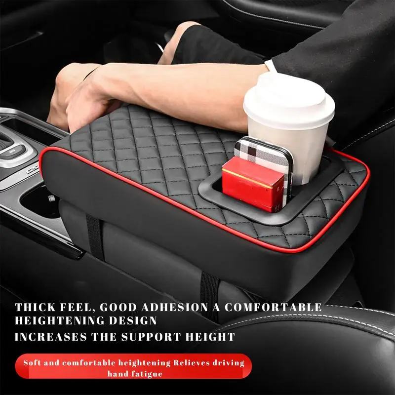 Car Arm Rest Extender Storage Case with Cup Holder Auto Center Console Armrest Pillow Heightening Pad car interior accessories