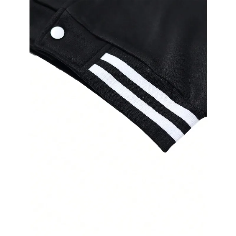 سترة بيسبول بغطاء للرأس بلون سادة للرجال للخريف والشتاء، نمط للجنسين، ملابس شارع عالية الجودة، سترة رجالي #5