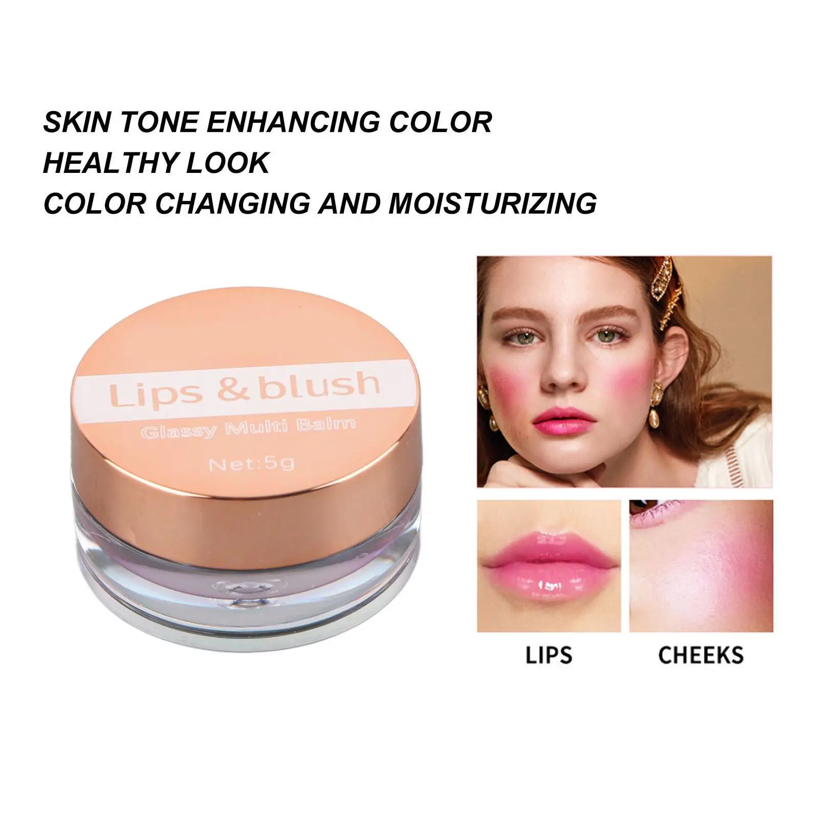 Color change Cream Blush 0.2oz - Glitter Waterproof Moisturizing Rouge per una lunga durata per il trucco