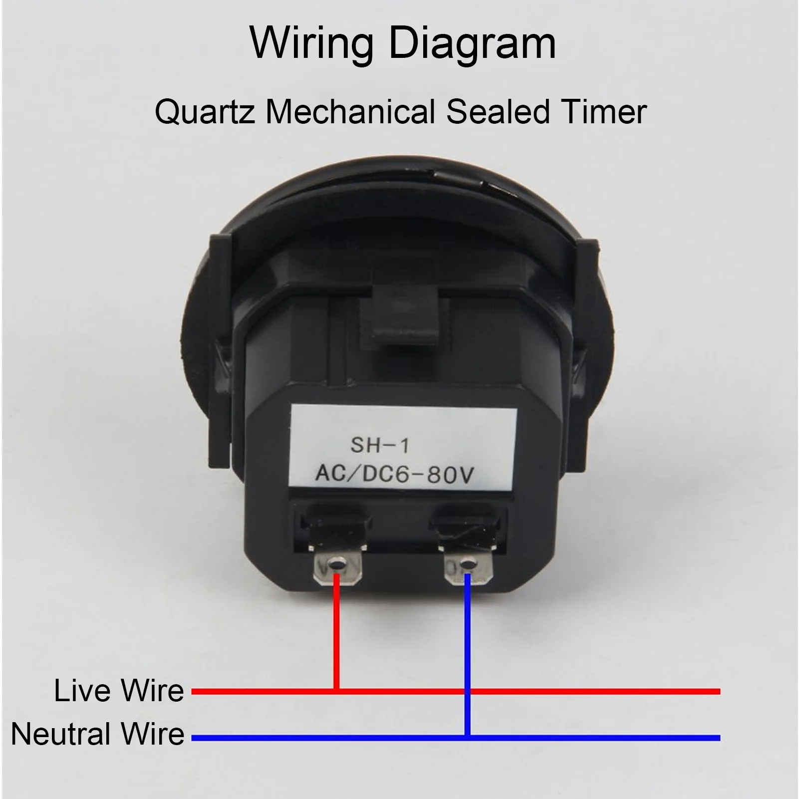Quartz Hour Meter Round Hour Meter High Accuracy Quartz Mechanical Hour Meter for Engine Generator 6‑80VAC  Round Hour Meter