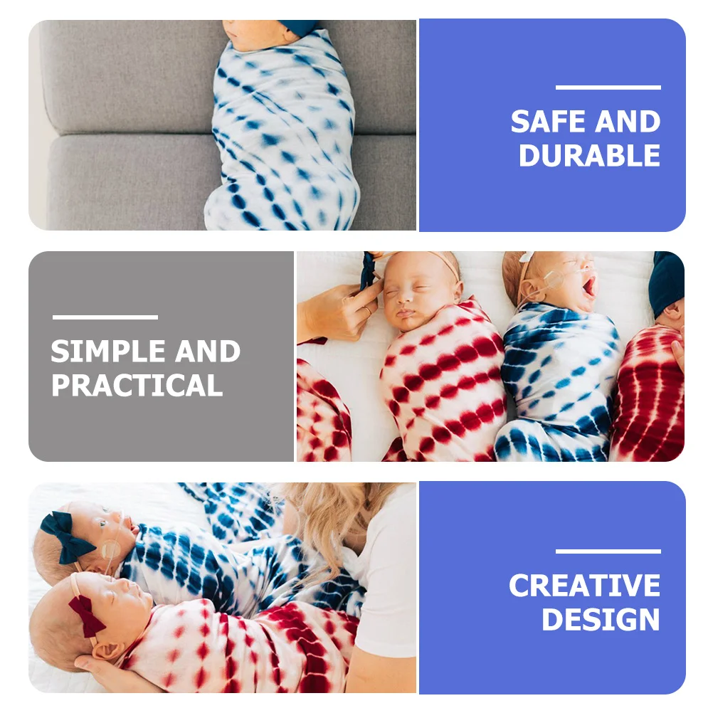

2Sets Baby Swaddle Blanket Newborn Wrap Blanket Bow Headband Infant Photo Prop Breathable Durable Baby Swaddle