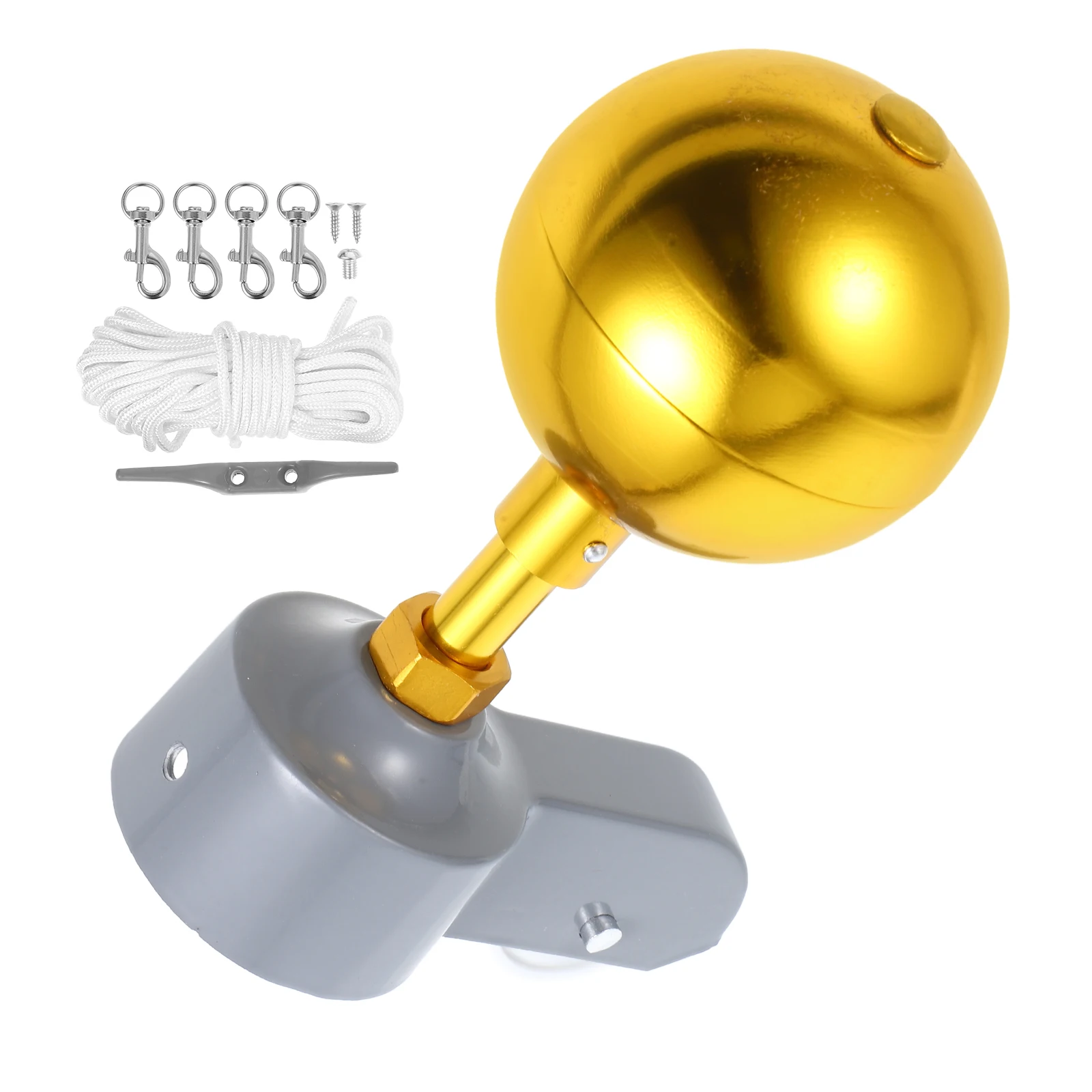

Flagpole Accessories Round Gold Plated Cap Flag Pole Topper Pulley Truck Heavy Aluminum Suitable Outdoor Squares Sports Ground