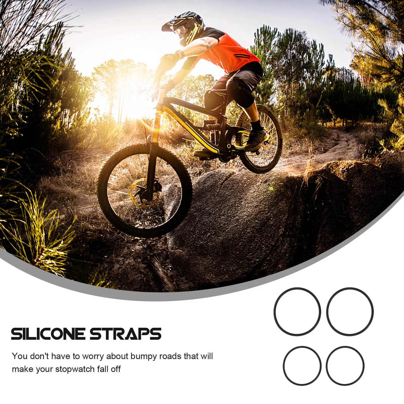 8Pcs Bike Stopwatch Bracket Fixator Silicone Band Lightweight Elastic Bike Watch Base Band for Stopwatch Speedometer Supplies