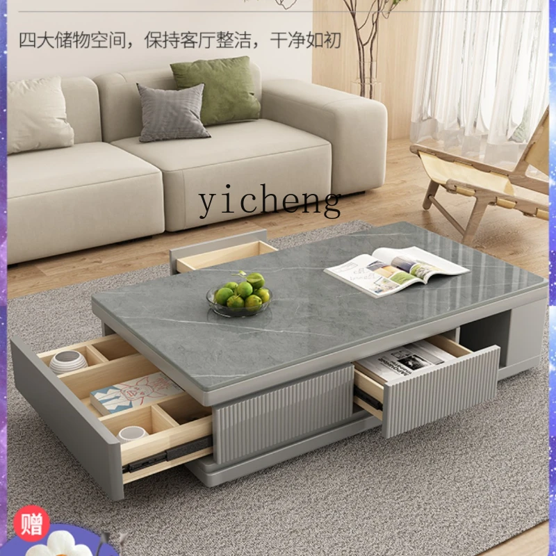 

Каменная тарелка XL, кофейный столик, шкафчик для телевизора, кофейный столик, минималистичный квадратный выдвижной из твердой древесины