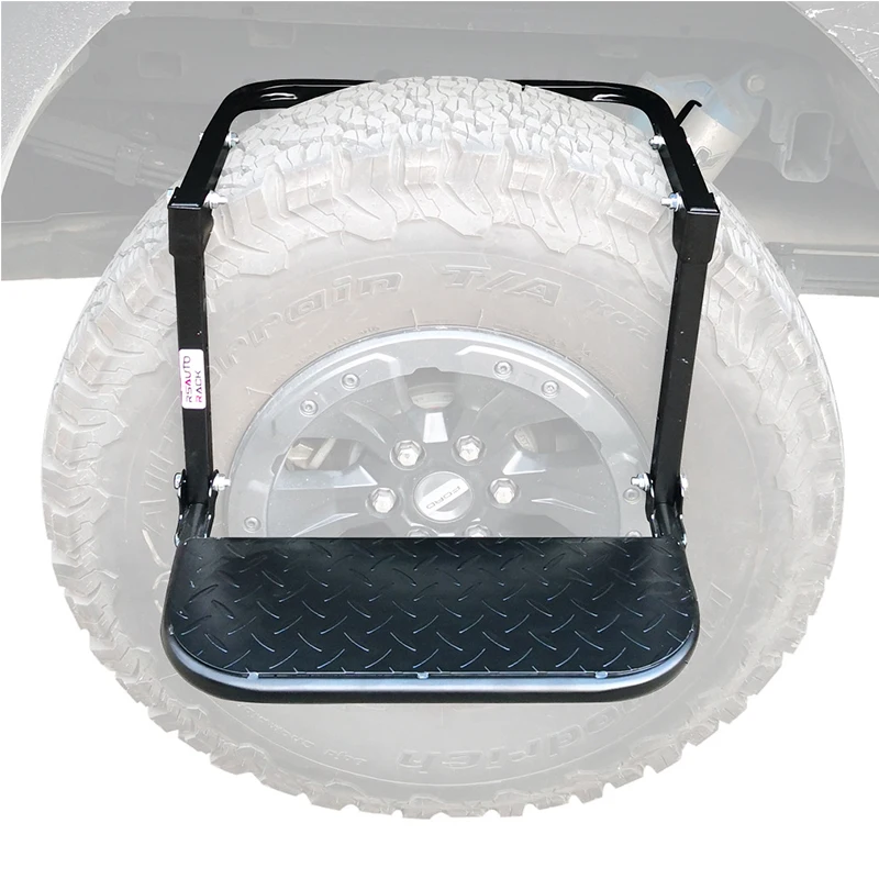 

Truck Suv Car Tire Pedal Stand With Non Slip Tread Adjustable Portable Folding Pedal Maximum Universal Tire Width 13.8 Inches