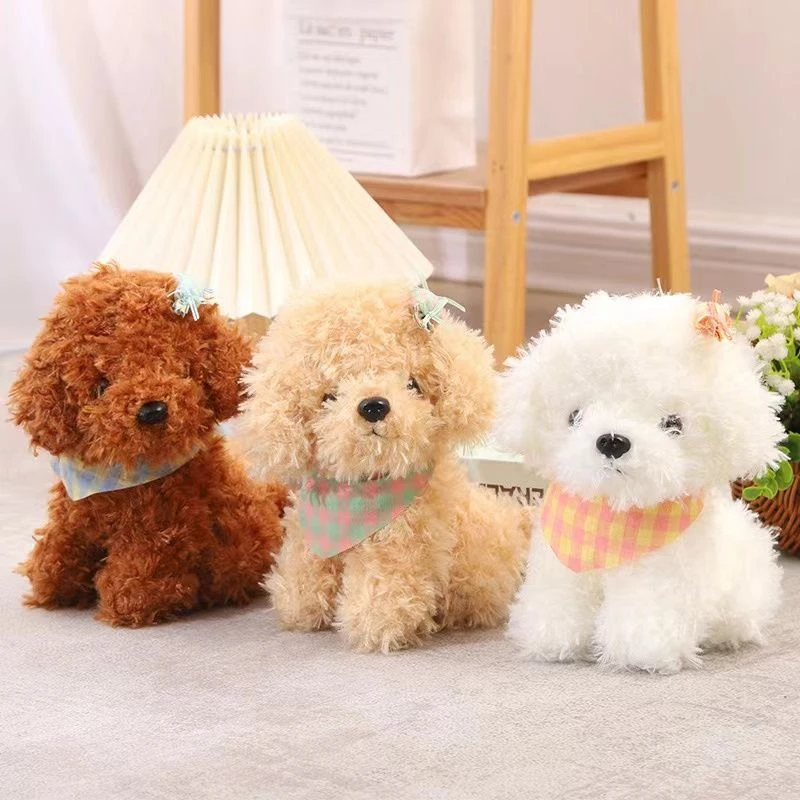 

23CM New Candy Puppy Plush Toy DIY Assembly Scarf Hairpin Kawaii Small Teddy Doll To Send Children Birthday Christmas Gifts