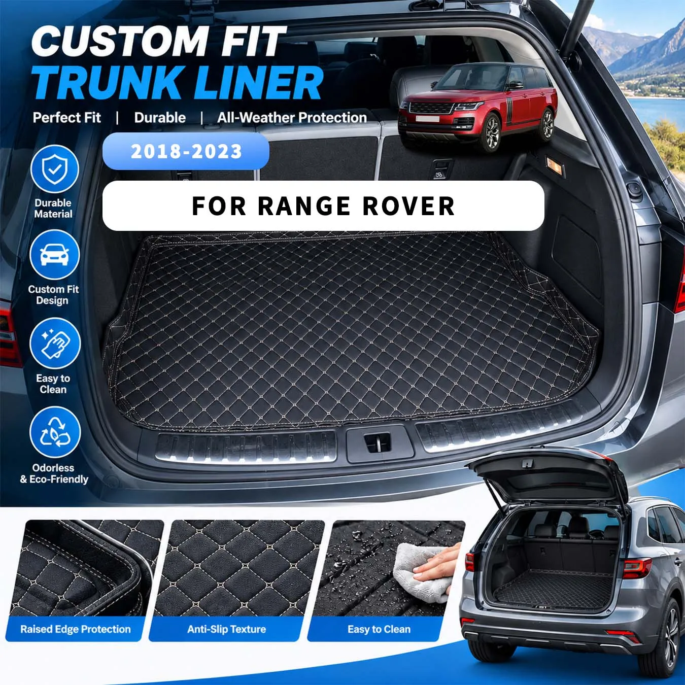 Fit For Range Rover 2018-2023 Luxury Custom Car Trunk Mats Interior Protection, Car Interior Accessory