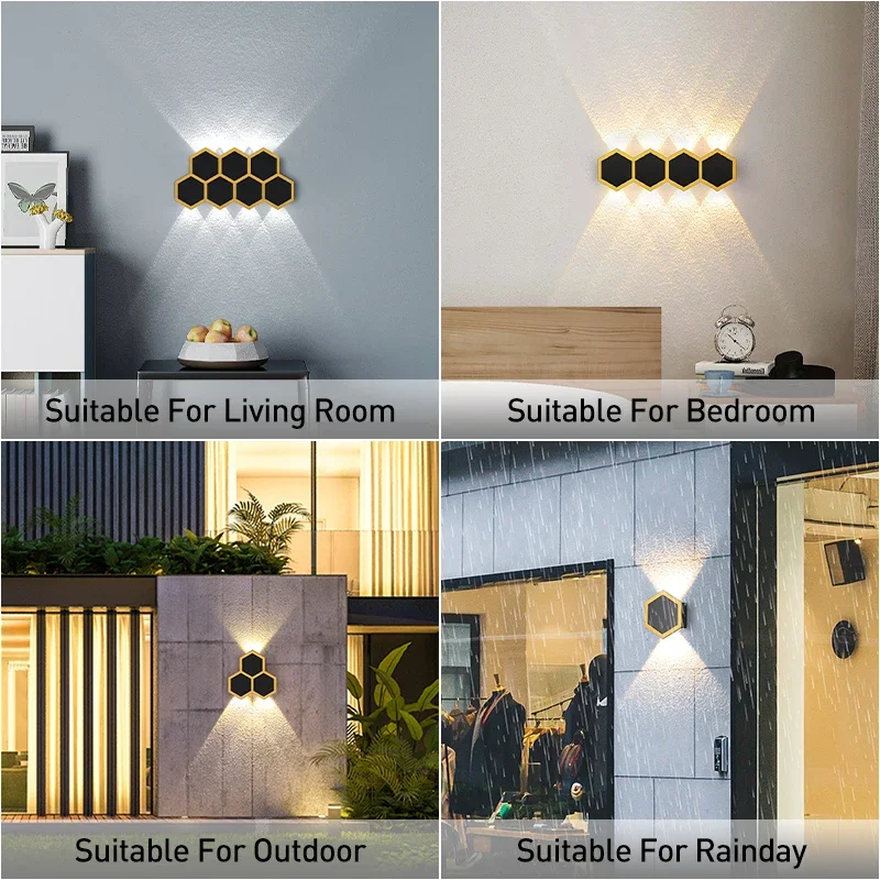 Applique Murale LED en Aluminium Imperméable Conforme à la Norme IP65, Éclairage d'Extérieur, Idéal pour un Jardin ou une Véranda, Style Nordique, 2/3/5/6/7/8W