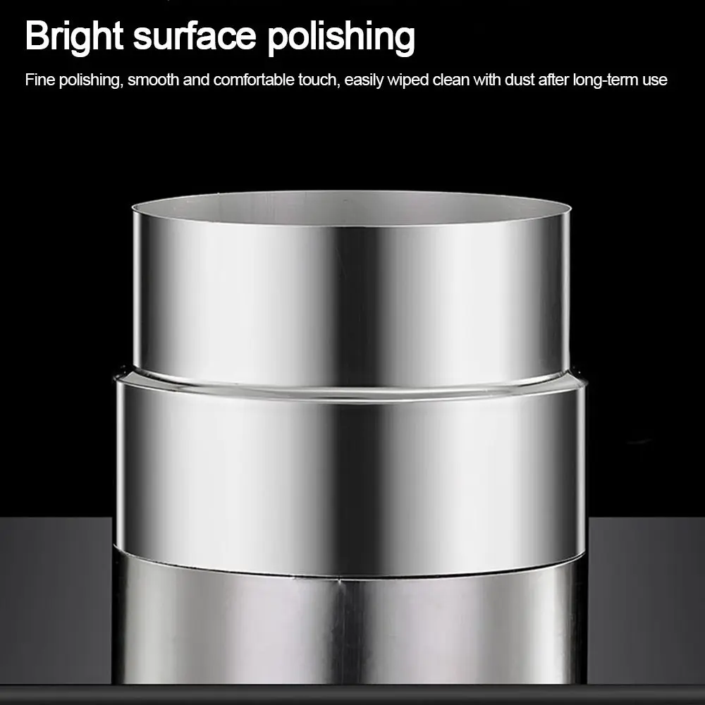 Stainless Steel Exhaust Pipe Reducer Adapter Multiple Sizes Silver Ventilation Pipe Fittings Portable Ventilating Pipe Connector