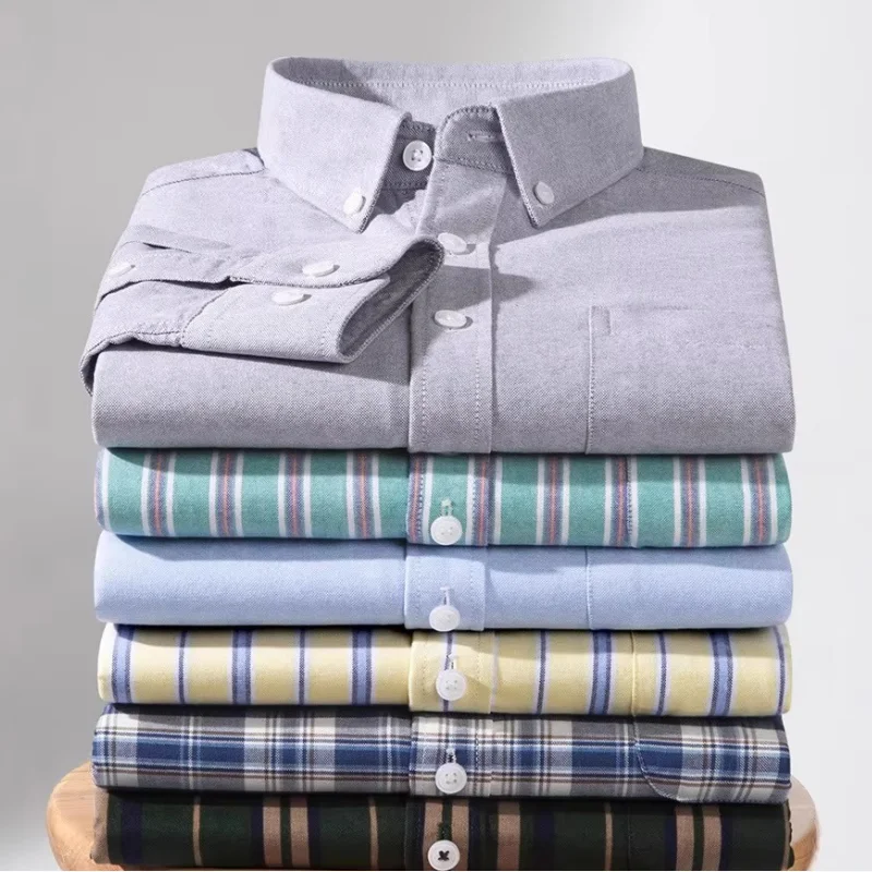 

Подходит для 160 кг, 11XL, 10XL, большие высокие горячие продажи, оксфордские мужские рубашки из 100% хлопка, мужские рубашки с длинными рукавами и полосками, деловая повседневная рабочая белая рубашка