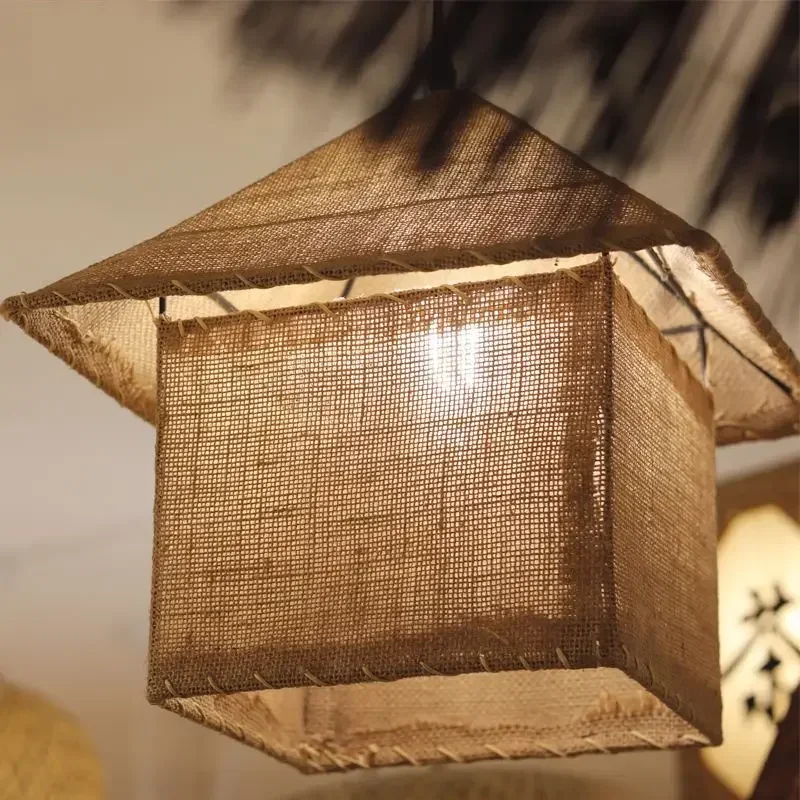 

personality linen Creative chandelier retro industrial wind light corridor balcony bedroom porch lights