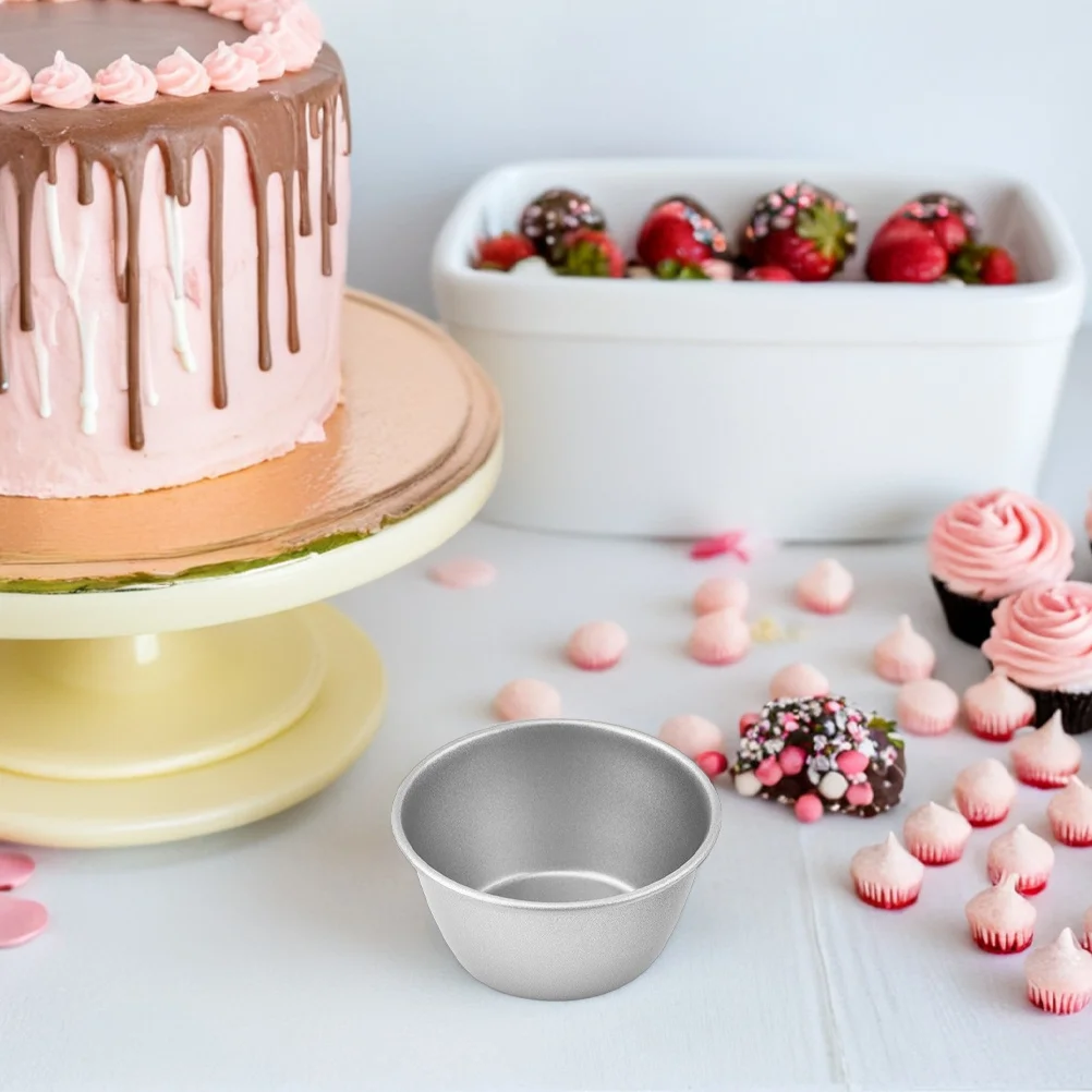 

2Pcs Round Baking Mold Nonstick Pudding Cups Egg Tart Muffin Jelly Cake Molds Home Commercial Egg Tart Molds for Baking