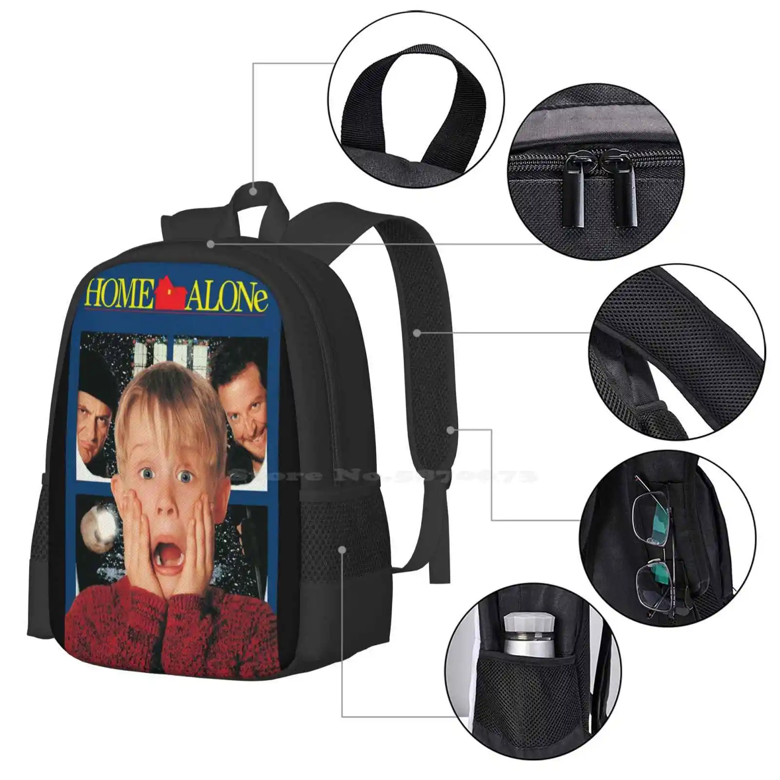 Home Alone ransel siswa remaja tas desain pola rumah saja 90S Film Kevin Macaulay Culkin Retro nostalgia Joe