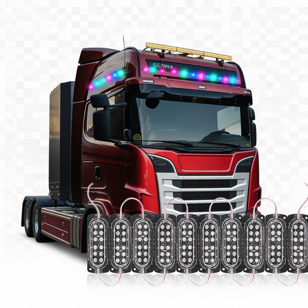 Truck LED Flashing Strobe Light 12V 24V Warning Signal Lamp Decorative Exterior Trailer Marker Universal Accessory