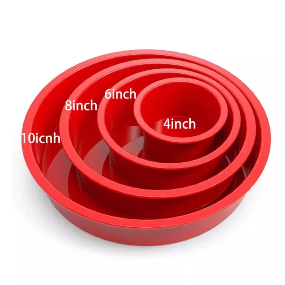 

Round Silicone cake molds 4 6 8 10 inch Nonstick Baking Pans Tray Dessert Mould DIY Decorating Tools Pastry Kitchen Accessories