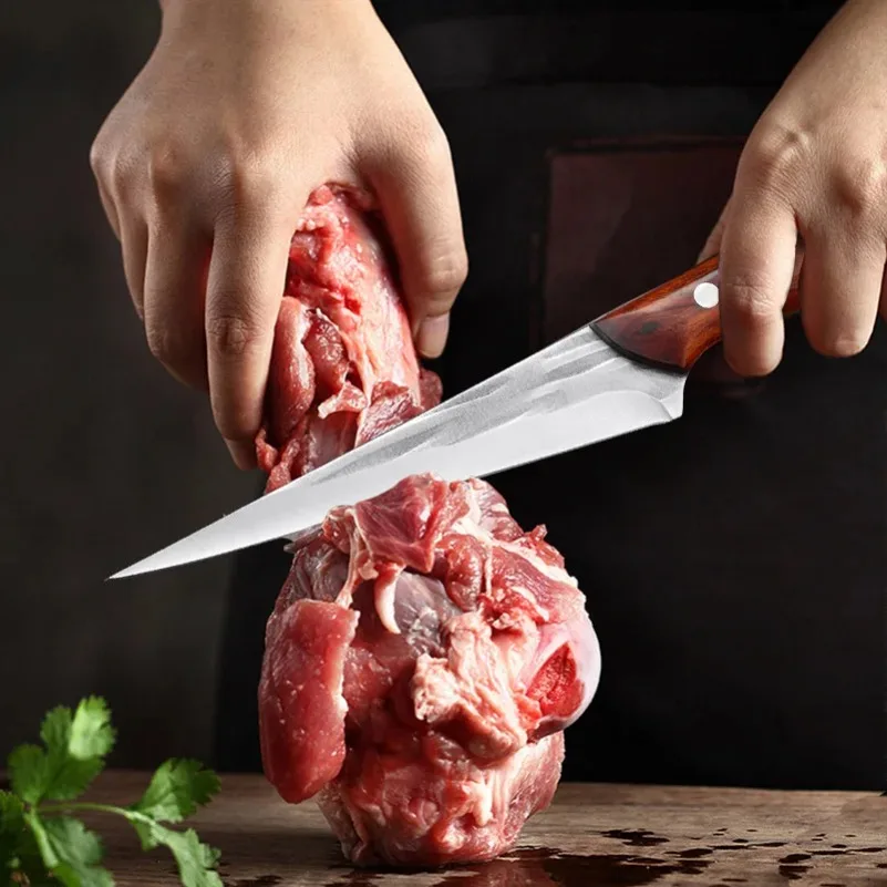 Boning Knife Slicing Fish Fruit Steak Knife Wooden Handle Hand Forge Boning Butcher Knife Chef Cleaver Meat Kitchen Knives Tools