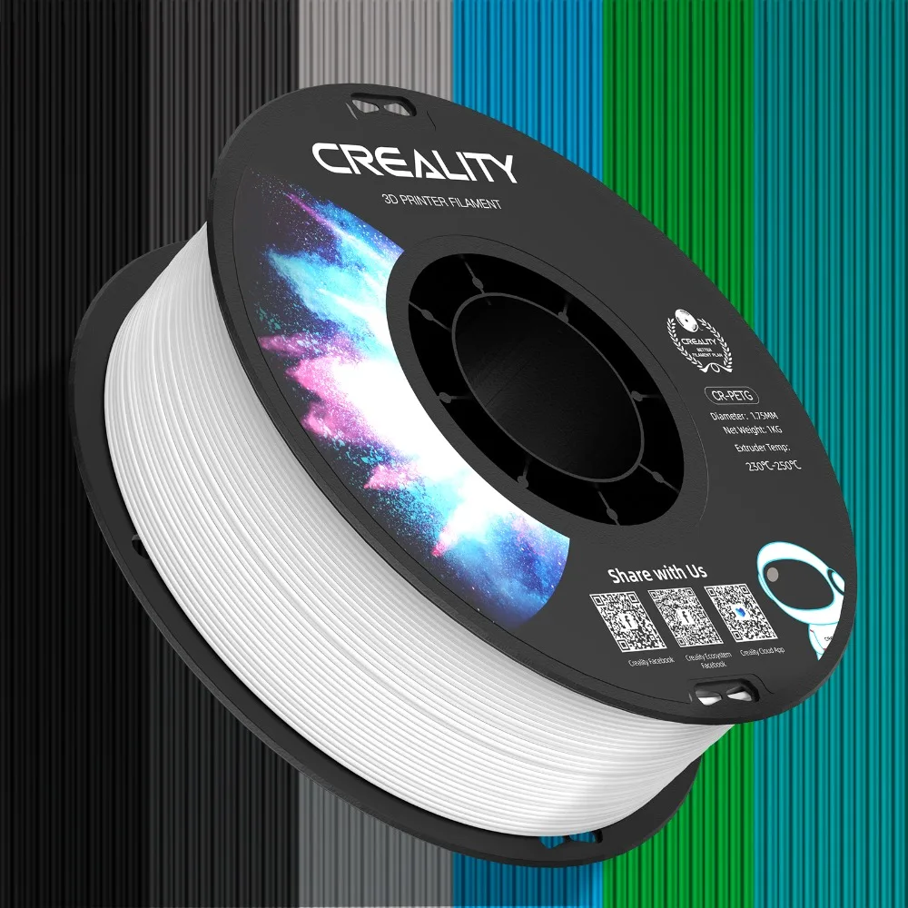 

4pcs/set CREALITY CR-PETG Filament 1KG 1.75mm High Temperature Eco-friendly Odorless Non-toxic Excellent Original Filament