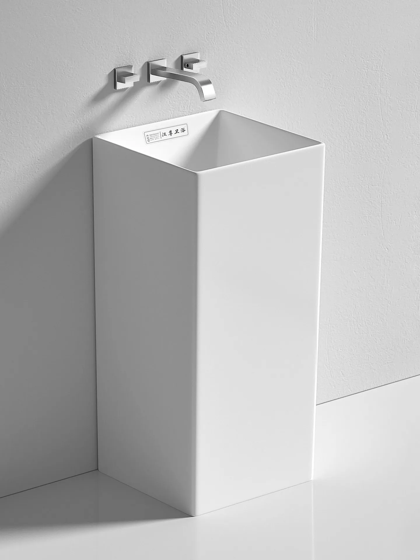 CX ceramic column basin without faucet hole Integrated floor-to-ceiling bathroom wash basin