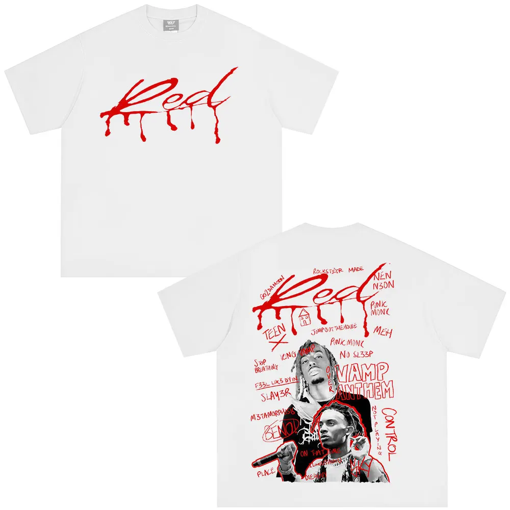 مغني الراب Playboi Carti كامل لوتا الأحمر تي شيرت الأفيون كين كارسون النرجس القوطية تي شيرت الرجال النساء القطن المتضخم تي شيرت